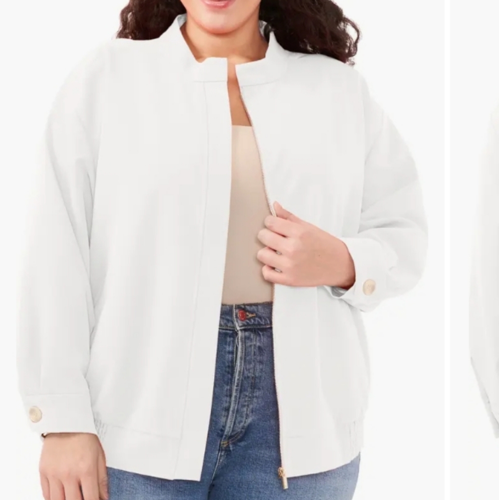 Ladies White  Bomber Jacket  Vince Camuto Size 2X